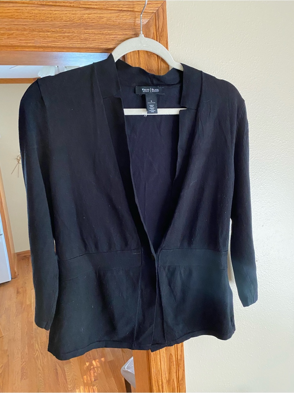White House Black Market Black Open-Front Blazer-style sweater